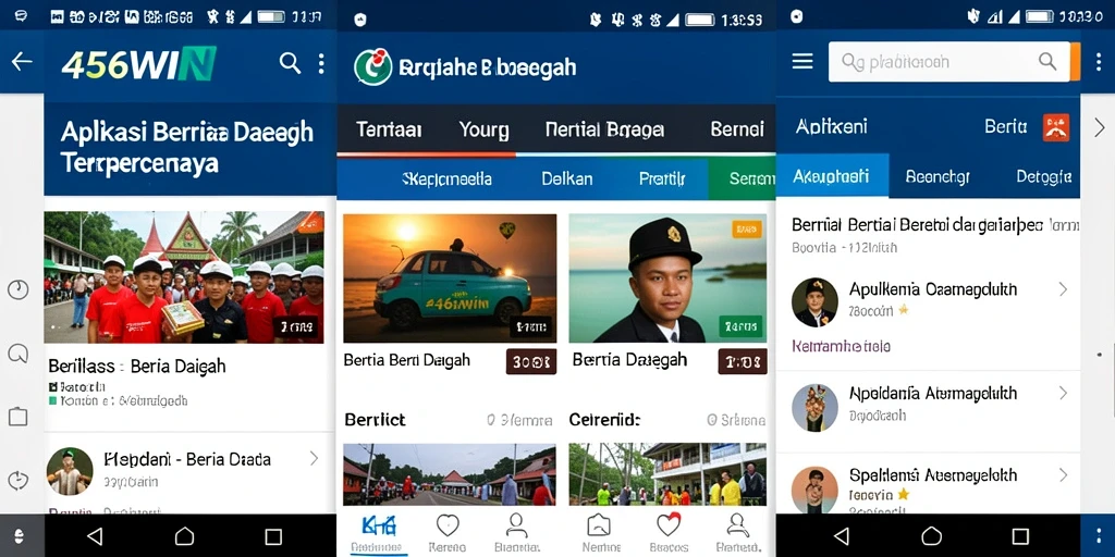 Tampilan antarmuka aplikasi 456WIN untuk berita daerah.