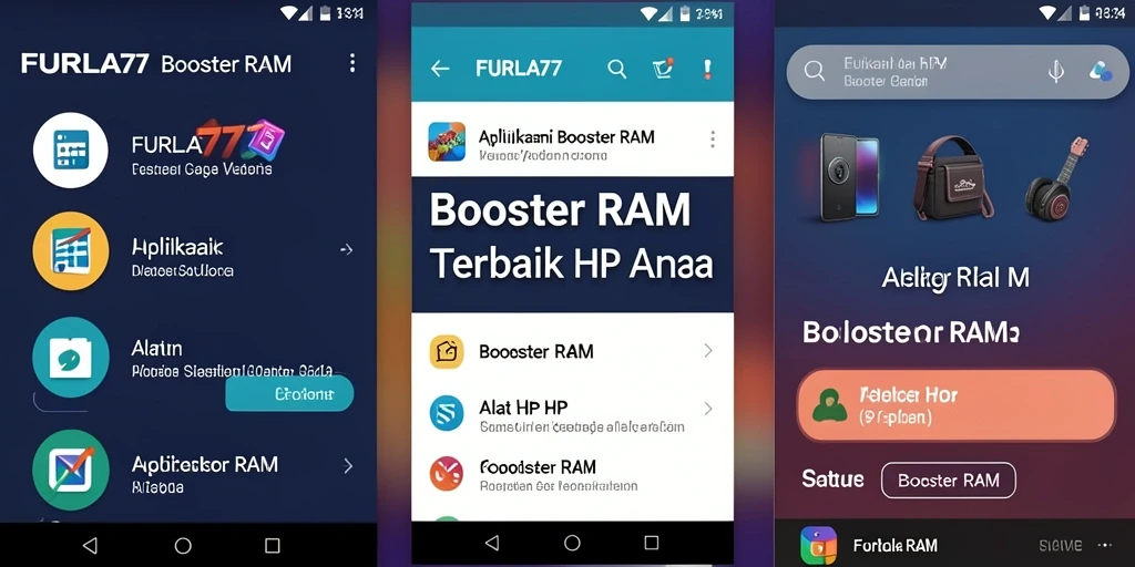 Antarmuka aplikasi FURLA77 yang intuitif dan fungsional untuk Booster RAM.