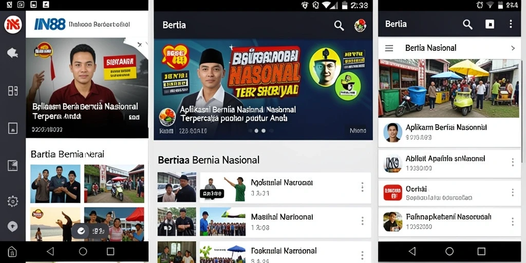 Tampilan antarmuka IN88 yang modern dan informatif.
