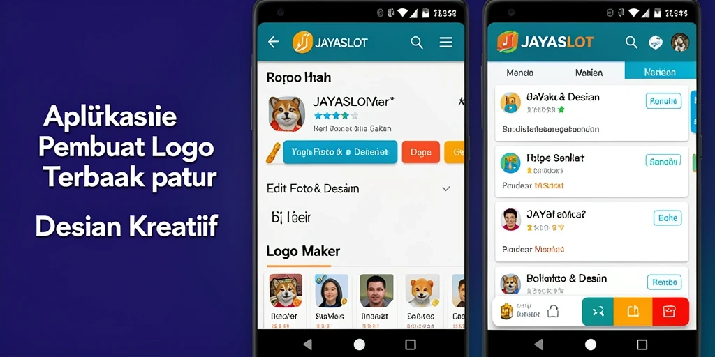 Tampilan antarmuka JAYASLOT untuk pembuatan logo yang menarik.