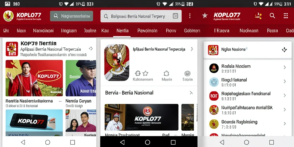 Tampilan antarmuka aplikasi KOPLO77 yang menawan dan informatif.