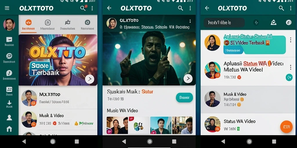 Screenshot antarmuka OLXTOTO menampilkan pilihan video status yang menarik.