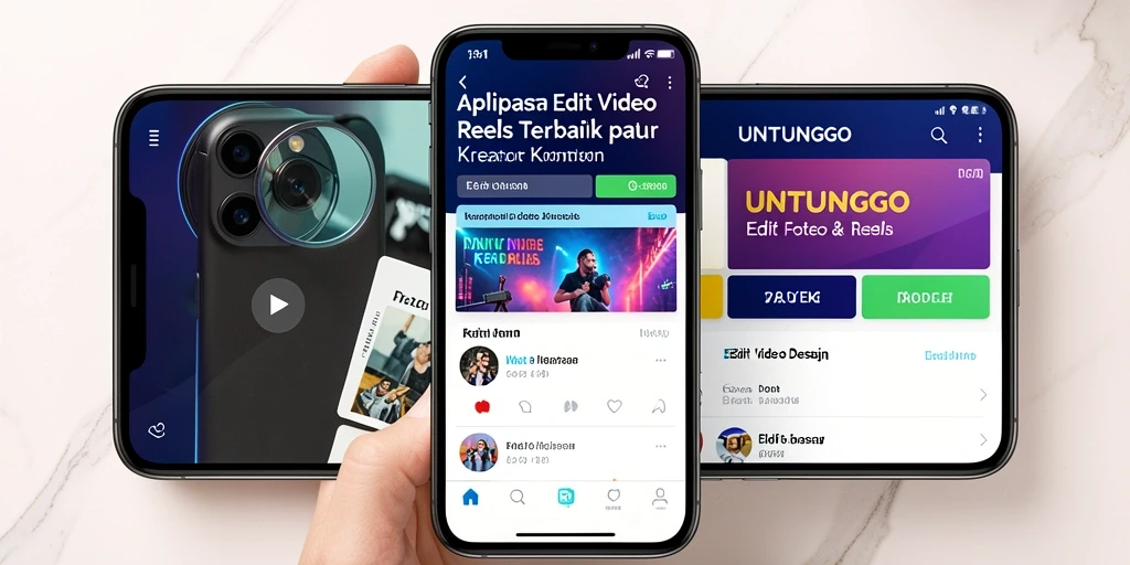 Antarmuka pengguna yang sederhana untuk Edit Video Reels.