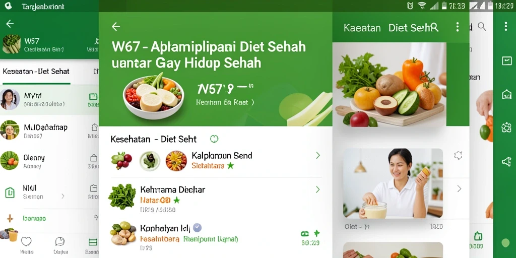 Antarmuka pengguna W67 yang intuitif dan informatif untuk diet sehat.